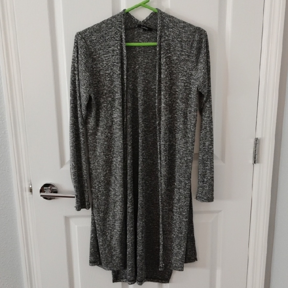 Ambiance Heather Gray Open Cardigan